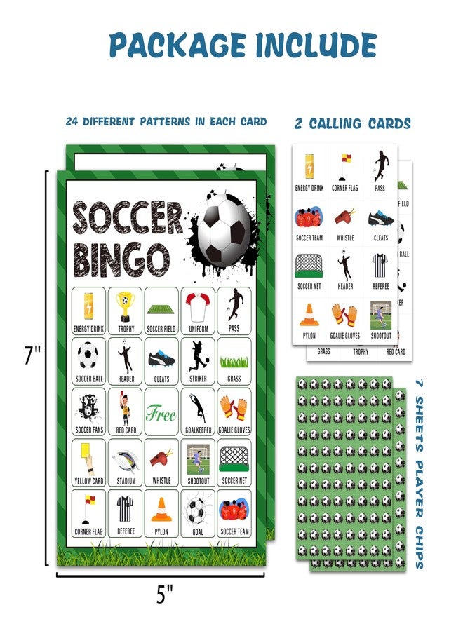 OZTEMETY Soccer Bingo Card Game, Soccer Bingo Game for Adults, Sports Party Supplies, Favors, Soccer Party Decorations, Gift - 24 Players Bingo Game, C05 - Image 2